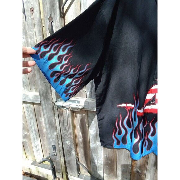 Mudflap Trucker Girl Dragonfly Clothing Company Button Down Shirt Men's XXL 3XL - Picture 3 of 6